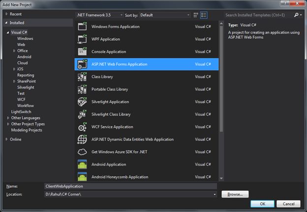 New project of web application 